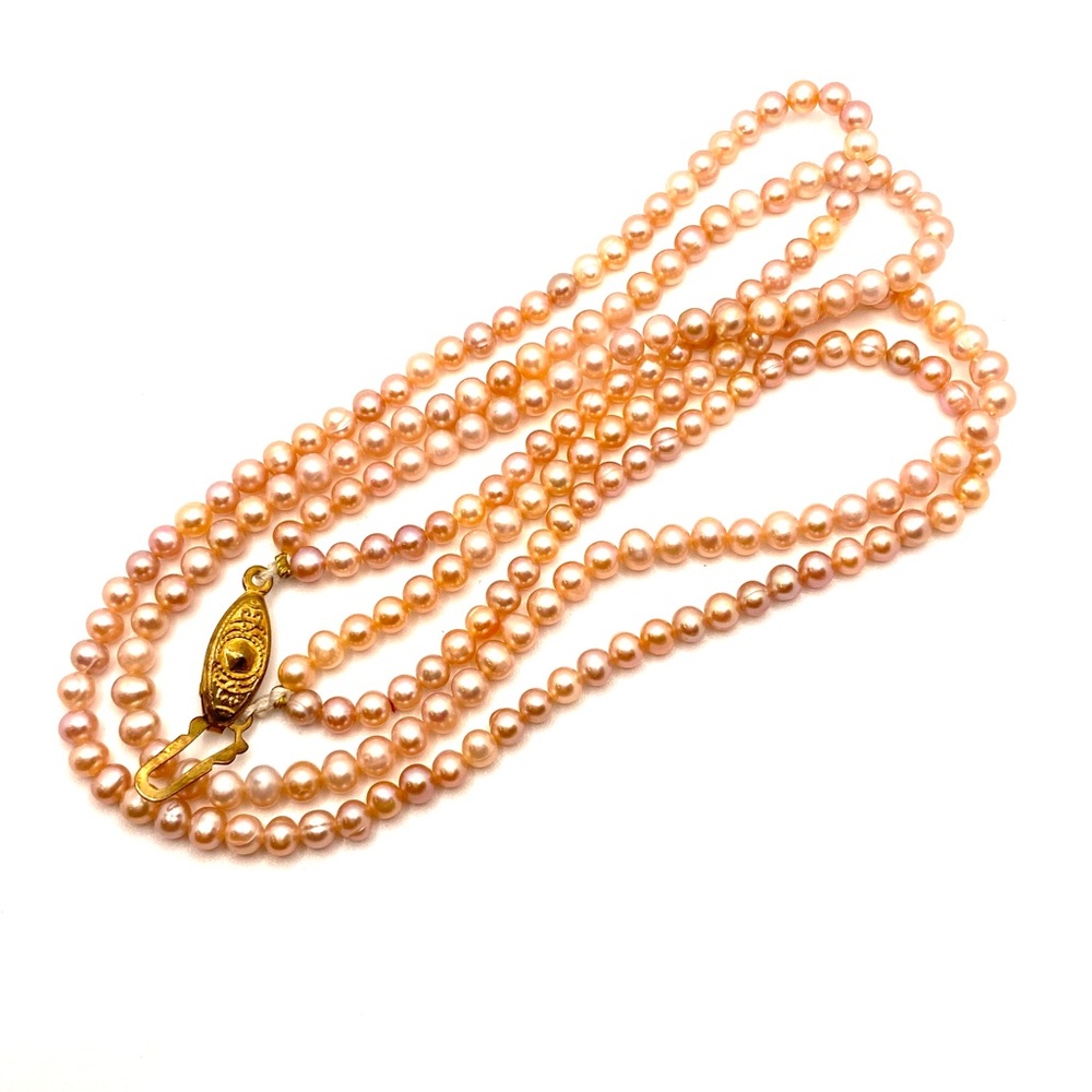 Vintage Strand of Light Pink Pearls 32" ✨P011